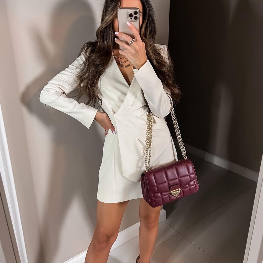 Zara Ecru Draped Blazer Dress - Picture 2 of 16